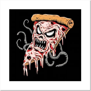 Horror Pizza Slice Monster Posters and Art